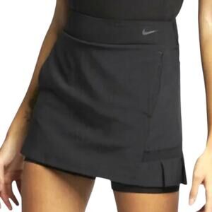 Nike FLEX Dri Fit Black Skort Skirt Ruffle Detail Tennis Active Casual S Black